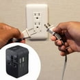 thumbnail image 1 of Klonfd Universal Travel Adapter & USB Charger – International Plug Converter For US EU UK – 4 USB Ports – Compact & Portable For Use, 1 of 6