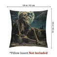 thumbnail image 4 of Fenyluxe  Pillow Covers Decorative Pillowcases  Moon Night Skeleton Design, Holiday Farmhouse Throw Pillow Case Square Cushion Cover for Home Couch Outdoor Car Decoration White, 4 of 7