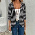 thumbnail image 7 of Cardigan for Women Cardigan Sweaters Fall Fashion Clothes 2026 Women's Casual Striped Long-Sleeve Cardigan Jacket/Top Black S, 7 of 7
