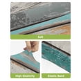 thumbnail image 4 of Farmhouse Teal Orange Bar Stool Covers Set of 2, Country Vintage Wooden Stretch Washable Bar Chair Covers with Backs, Removable Pub Counter Height Chair Cover for Kitchen Dining Room Cafe, 4 of 7