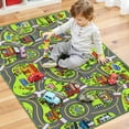 thumbnail image 3 of BESTSKY Ultra Non Slip Kids Car Rug, Kids Road Playmat Rug for Toy Cars, Educational Town City Map Washable Carpet for Boy Playroom Bedroom, Safer Car Track Play Mat, 3 of 7