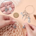 thumbnail image 3 of Sewing Theme Alloy Multifunction Pendant Decorations with 304 Stainless Steel Leverback Clasps Measuring Tape/Sweater/Scissors/Button Silver, 3 of 6
