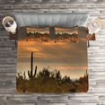 thumbnail image 2 of Ambesonne Landscape Quilted Coverlet 3 Pcs, Dramatic Shady Desert, King Size, Orange Green, 2 of 2