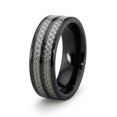 thumbnail image 1 of Ceramic Ring with Carbon Fiber Inlay 8mm - Size 10, 1 of 1