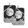 thumbnail image 7 of Yayeee Pot Holders Kitchen Heat Resistant with Pocket 7"x9.8" Cotton Oven Cooking Hot Pads, Black Moon, 7 of 7