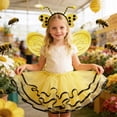 thumbnail image 2 of JAJAHO Kids Bee Dress Up Outfits For Girl Tutu Mesh Layered Mini Skirts With Wings Hairband 3 Piece Set For Party Performance Soft Dresses, 2 of 7
