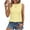 Yellow, variant on Womens Gingham Check Tanks Tops Round Neck Sleeveless All-Over Smocked Bodice Peplum Hem Casual Blouses Yellow L