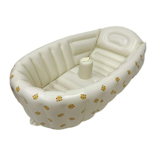 Bañera inflable para bebés, bañera de viaje plegable, asiento de viaje portátil antideslizante, piscina inflable para pequeños, interior y tigre