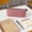 Watermelon Red, variant on Soft Pastel Thin White Grid Woven Canvas Pencil Pouch Smooth Black Full-Length Zipper Large Capacity Flexible Storage Portable Rectangular Organizer for Office