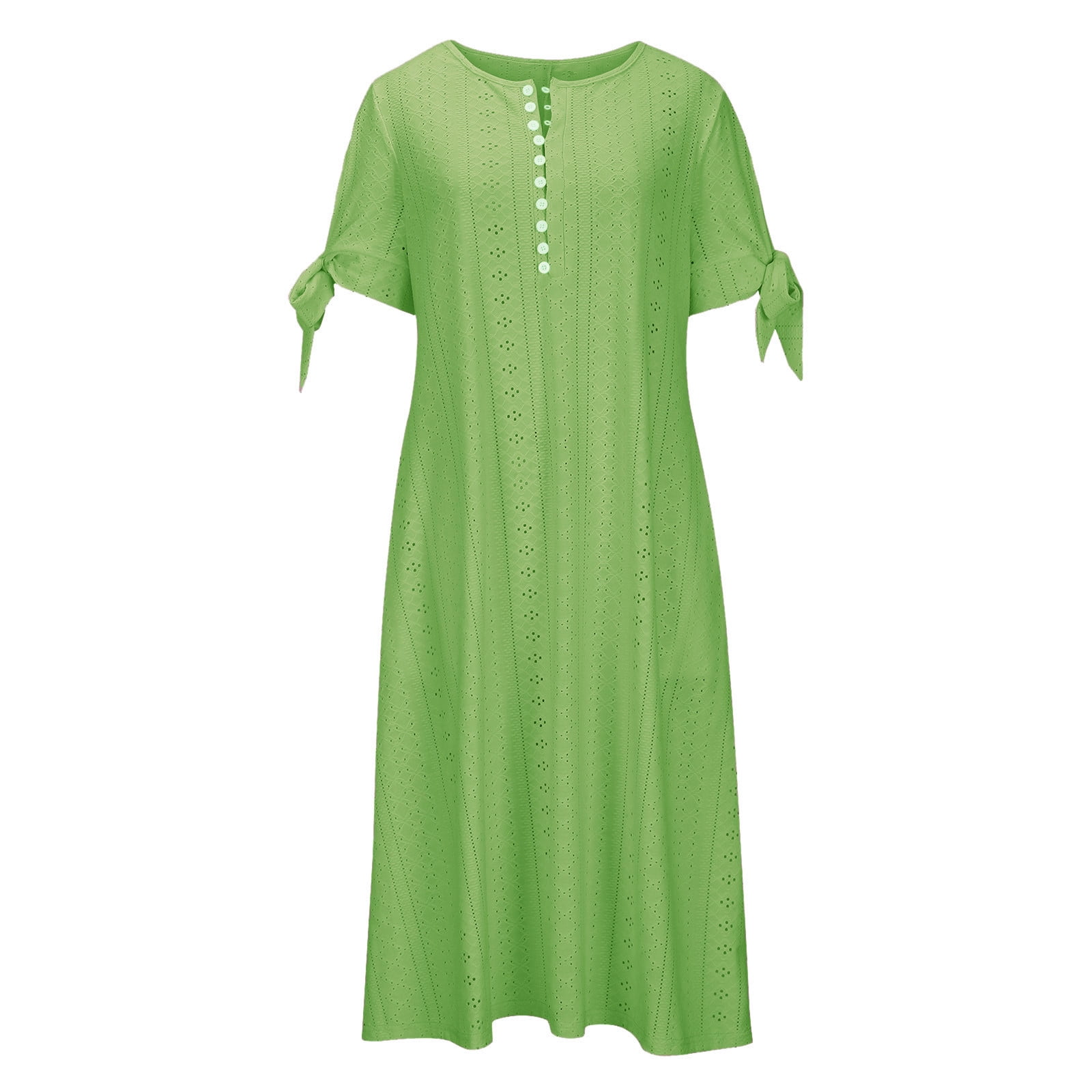 Awdenio Women's Wear to Work Dresses, Fashion Women Summer Casual V-Neck Short Sleeve Button Long Dress,Size 3XL