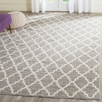 SAFAVIEH Montauk Crispian Geometric Quatrefoils Cotton Area Rug, Grey/Ivory, 9' x 12'