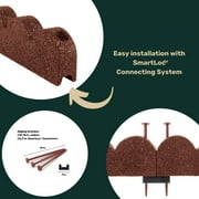 GroundSmart SmartLoc Scallop Landscape Edging, 4 Red Rubber Garden Edging Border, 4 pack
