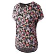 thumbnail image 2 of A2Y Women's Rayon Round Neck Jersey Knit Shirt Top Black Floral M, 2 of 5