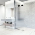 thumbnail image 3 of VIGO Zenith 34 in. W x 74 in. H Frameless Fixed Shower Screen Door in Stainless Steel with 3/8 in. (10mm) Fluted Glass, 3 of 10