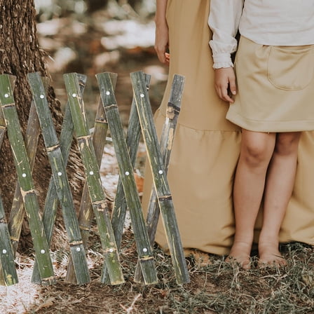 OFFIGAM Expandable Bamboo Garden Fence Green Privacy Screen for Yard Patio 1Pack