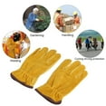 thumbnail image 2 of Guantes de protección para el trabajo, 1 par de guantes de trabajo de cuero de 2 capas, guantes de cuero diseñados para durar, 2 of 8