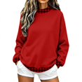 thumbnail image 4 of Hontri Oversized Sweatshirts for Women Crewneck 2026 Fall Outfits Long Sleeve Pullover Sweatshirt, Soft Loose Basic Tops, Casual Lounge Work Daily Wear, Fashion Travel Clothes Red 3Xl, 4 of 6