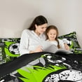 thumbnail image 4 of jejeloiu Football Game 7-Piece Twin Bedding Sets,Soccer Sport Theme Bedding Comforter Set,Green Black Splashing Ink Sheet Sets For Boys Kids,Super Cozy Room Decor Reversible, 4 of 8