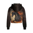 thumbnail image 5 of Chaqlin Starry Horse Print Golf Sweatshirts Gym Sweatshirt with Pocket Yoga Sweatshirts Fishing Sweatshirt Size 9-10, 5 of 7