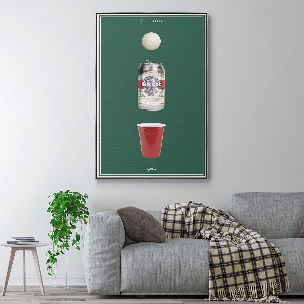 Fig. A: Party Framed Premium Gallery Wrapped Canvas - Ready to Hang