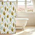 thumbnail image 3 of Erosebridal Boho Bee Shower Curtain 72Wx72L,Dreamy Floral Bathroom Curtain,White Green, 3 of 5