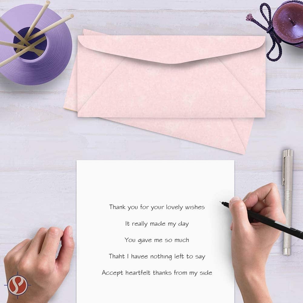 Premium Parchment #10 Business Envelopes - for Invitations, Greetings, Holiday, Office, Invoices, Letters, Mailings| 4 1/8 x 9 1/2 Inches | 500 Per Pack (Ice Pink)