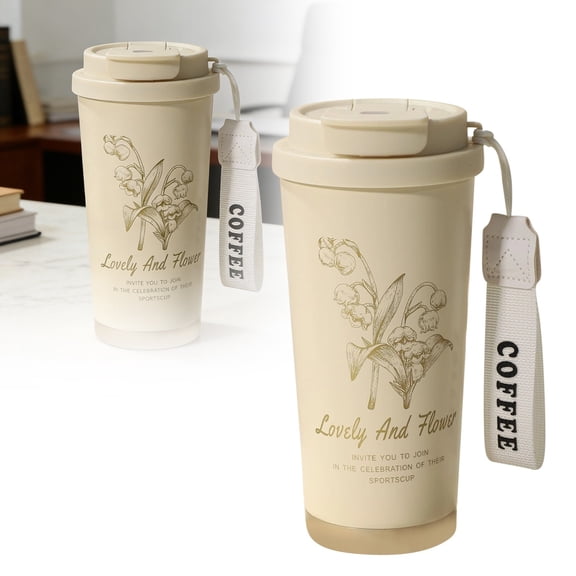 304 Stainless Steel Floral Print Thermos Cup 18oz Stainless Steel Vacuum Insulated Tumbler | To Go Coffee Cup – Reusable, Iced Coffee Cups, Travel Mug, Thermal Cup for Hot & Cold Drinks