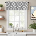 thumbnail image 2 of Grey Morocco Kitchen Curtain Valances for Windows Farmhouse Short Curtains, Modern Moroccan Geometric Abstract Art Rod Pocket Valance Curtain for Bedroom Cafe Living Room 42"x18", 2 of 8