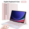 thumbnail image 1 of Keyboard Case For Samsung Galaxy Tab S9 Ultra Tablet Keyboard For Galaxy Tab A9 S8 S7 FE Plus S6 Lite Magnetic Keyboard Cover English Pink S9 11inch, 1 of 6