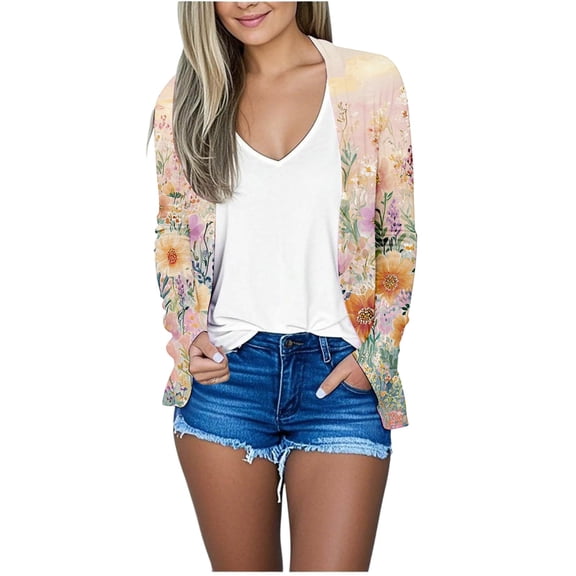 Delayuji Cardigan For Women Spring Trendy Lightweight Soft Thin Long Sleeve Open Front Cardigans Casual Breathable Cover Ups