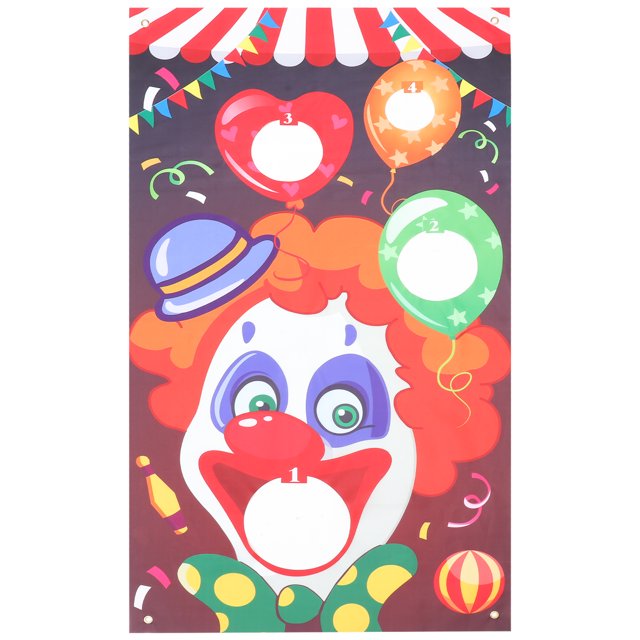 Halloween Circus Carnival Sandbag Game Flags Sandbag Game Flags Clown Throwing Hanging Flags Funny Outdoor Throwing Game with 1pc Random Color Sandbag