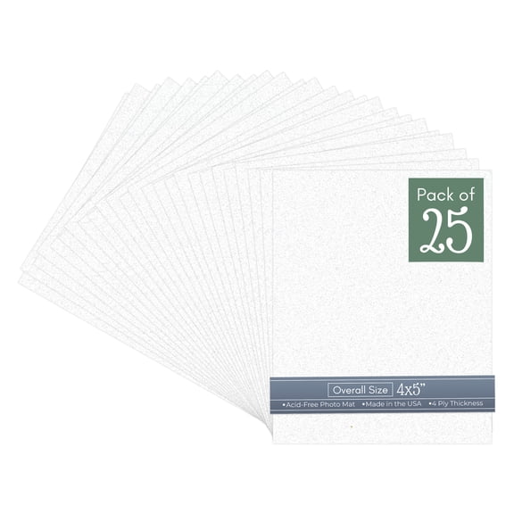 Oyster Shell White 4x5 Inch Uncut Art Mat Board - No Opening - 25 Mats