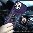 thumbnail image 3 of [PolyBag] For iPhone 16 Pro Max 6.9 inch Utter Tough Metal Ring Movable Camera Window Hybrid - Dark Purple, 3 of 3