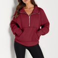 thumbnail image 3 of Yokua Women's Half-Zip Cropped Hoodie, 3 of 8