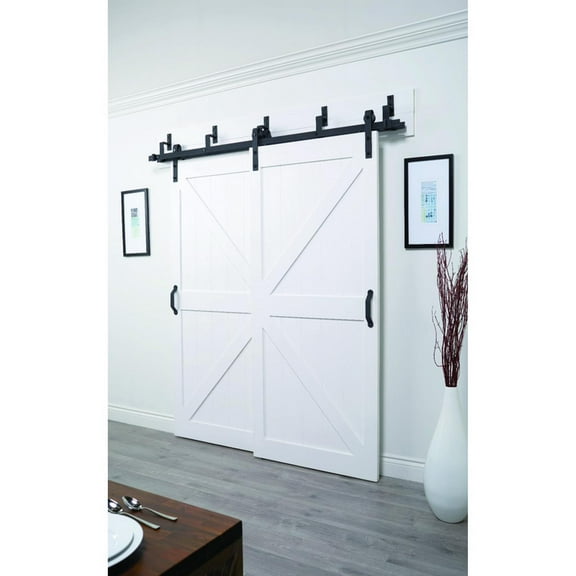 Acme W Black Steel Bypassing Barn Door Hardware Kit