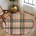 thumbnail image 2 of Round Rugs 5Ft, Buffalo Plaid Round Area Rug Washable Indoor Throw Carpet, Modern Farmhouse Colorful Checkered Soft Non Slip Circle Rug for Cabinet Bathroom Home Decor Aesthetic, 2 of 8
