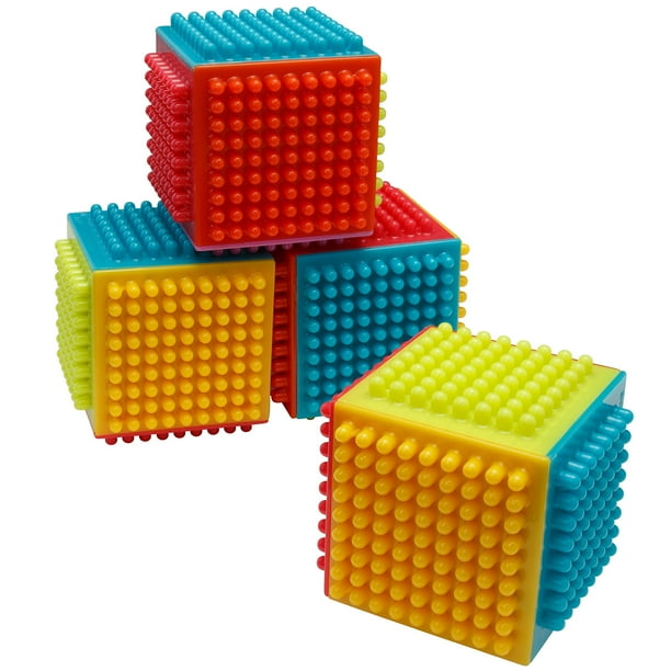Playkidz Super Durable 24 Pcs Stacking Bristle Blocks Building Set, For