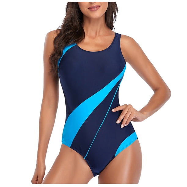 Gibobby Trajes de Baño Mujer Completo Bandage Bandeau brasileño ropa de playa mujer traje de baño Bikini traje de baño conjunto Push-Up traje de baño Tan(Azul,M)