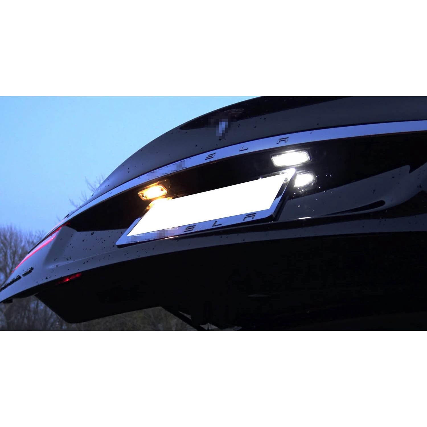 Direct Fit 3W Full LED License Plate Light Kit For 2012-2016 Pre-LCI Tesla Model S, Powered by 3pc Xenon White LED & Can-bus Error Free