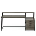 thumbnail image 5 of Spaco 63" Computer Desk, Ergonomic Office Desk with Drawers & Monitor Stand, Desk for Indoor as Home, Office, Gray, 5 of 5