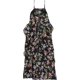 thumbnail image 2 of bar III Maxi vestido con volantes en capas para mujer, negro, mediano, 2 of 2