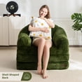 thumbnail image 4 of Sofá cama MAXYOYO plegable 2 en 1 convertible para adultos verde, 4 of 9