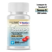 GenCare - Senna-S Dual Action Laxative & Stool Softener (200 Tablets) | Gentle Relief