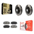 thumbnail image 1 of Transit Auto Front Coated Drilled Slotted Disc Brake Rotors and Semi-Metallic Pads Kit for Car Hyundai Genesis Coupe KDS-100122, 1 of 11