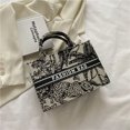 thumbnail image 4 of Bolso Mano Con Asa Superior Y Lona para Mujer A La Bolsos Grandes (S Negro), 4 of 9