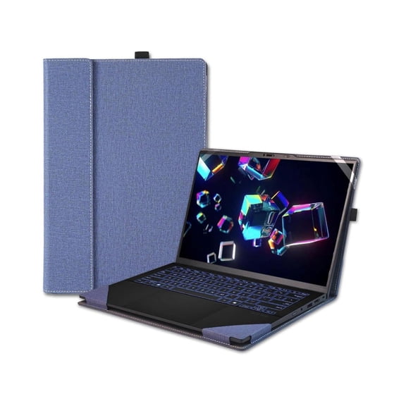 Laptop Cover Case for 14 inch ASUS Zenbook 14 OLED UX3405 UM3406 & for Vivobook S 14 OLED S5406 M5406,PU Leather Protective Sleeve Bag with Heat Dissipation Bracket