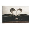 thumbnail image 1 of ARTCANVAS Book Heart Page Home decor Canvas Art Print - Size: 12" x 8" (0.75" Deep), 1 of 9