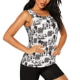 thumbnail image 2 of Xecao Beach print women's scoop neck, loose-fit workout tank tops for the gym., 2 of 9