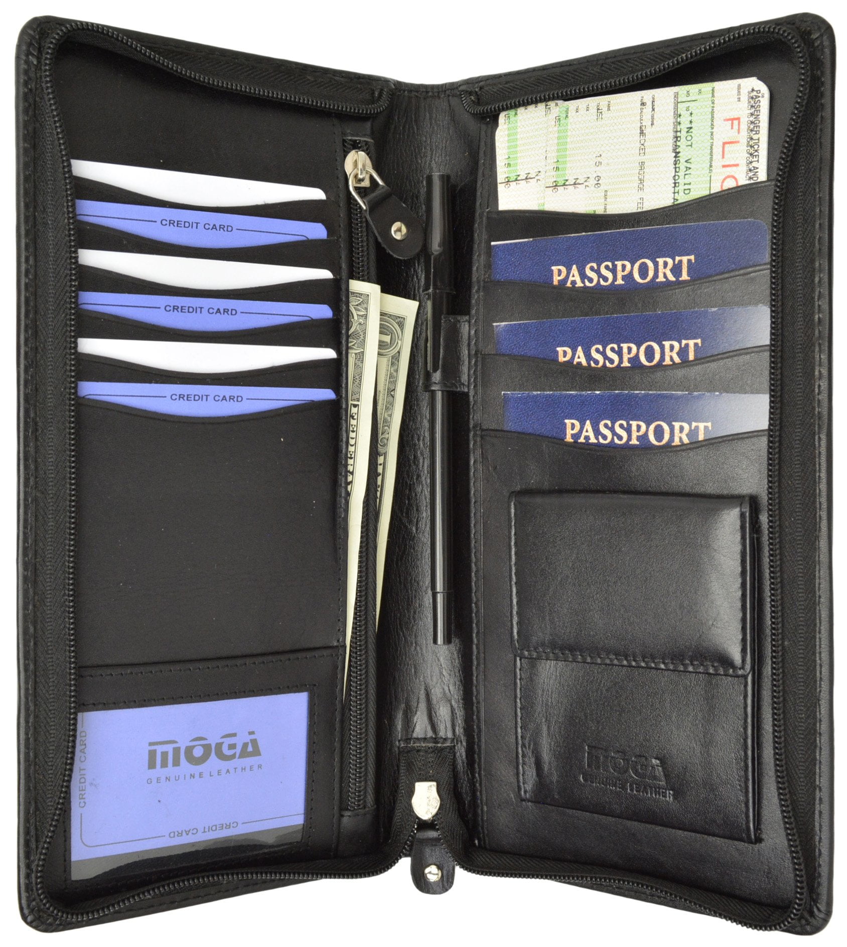 Passport Holder Cover With Credit Card Slots Travel Wallet Document ID Gift 