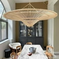 thumbnail image 3 of Arturesthome Japanese Handwoven Large Rattan Pendant Light Living Room Chandelier Lobby lighting, 3 of 6